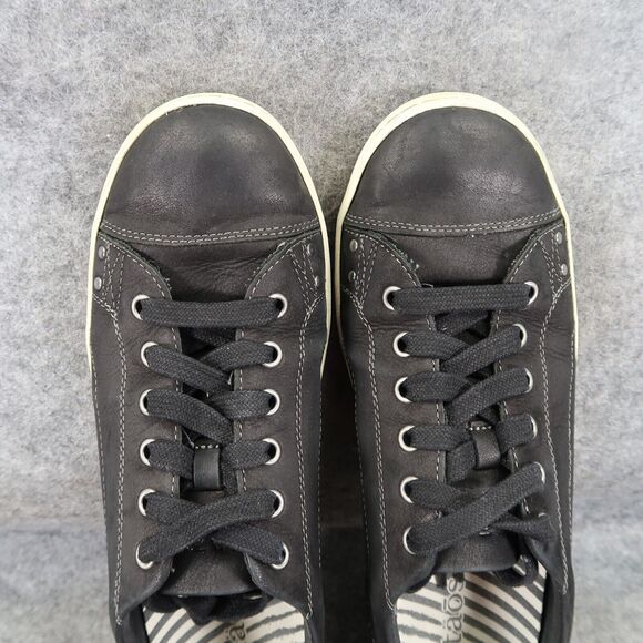 Taos Shoes Womens 9.5 Sneaker Lifestyle Casual Leather Capital Black Low Lace Up - Picture 7 of 16